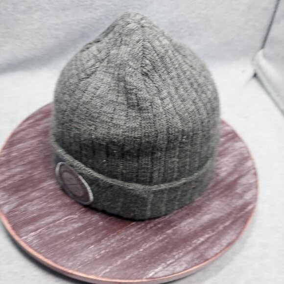 Aussie Island Surf Shop Ribbed Knit Beanie Hat Dark Gray Acrylic Winter Cap - Picture 3 of 8